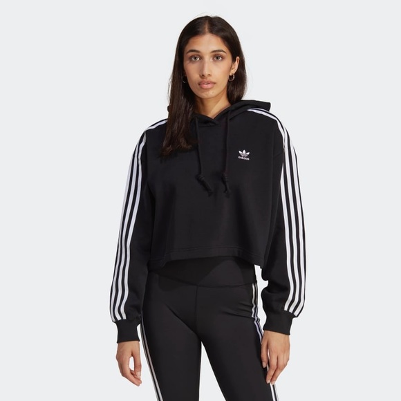 NEW! Adidas ADICOLOR CLASSICS CROP HOODIE NWT - Picture 2 of 6